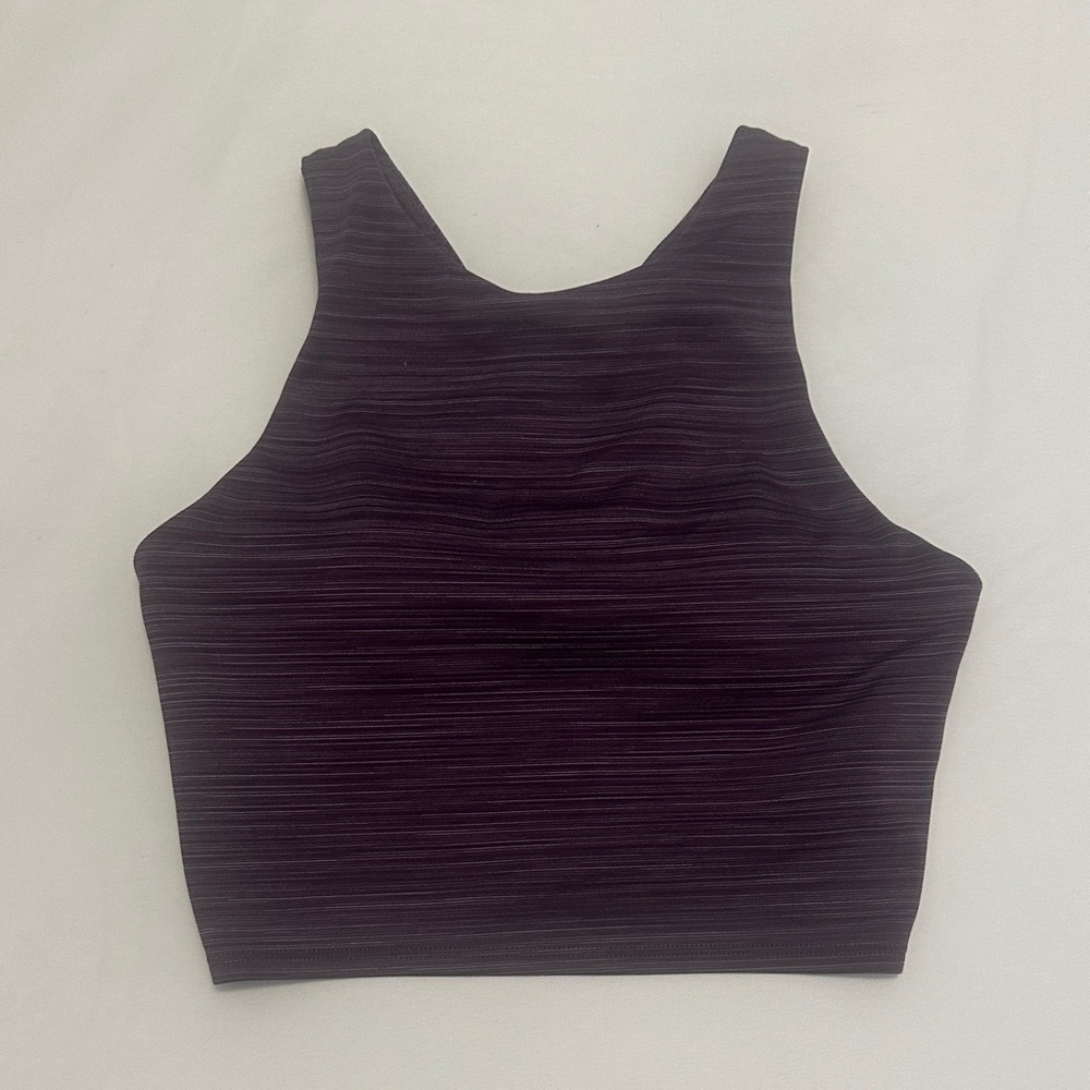 Athleta Purpose Dark Purple Crop Sports Bra Top